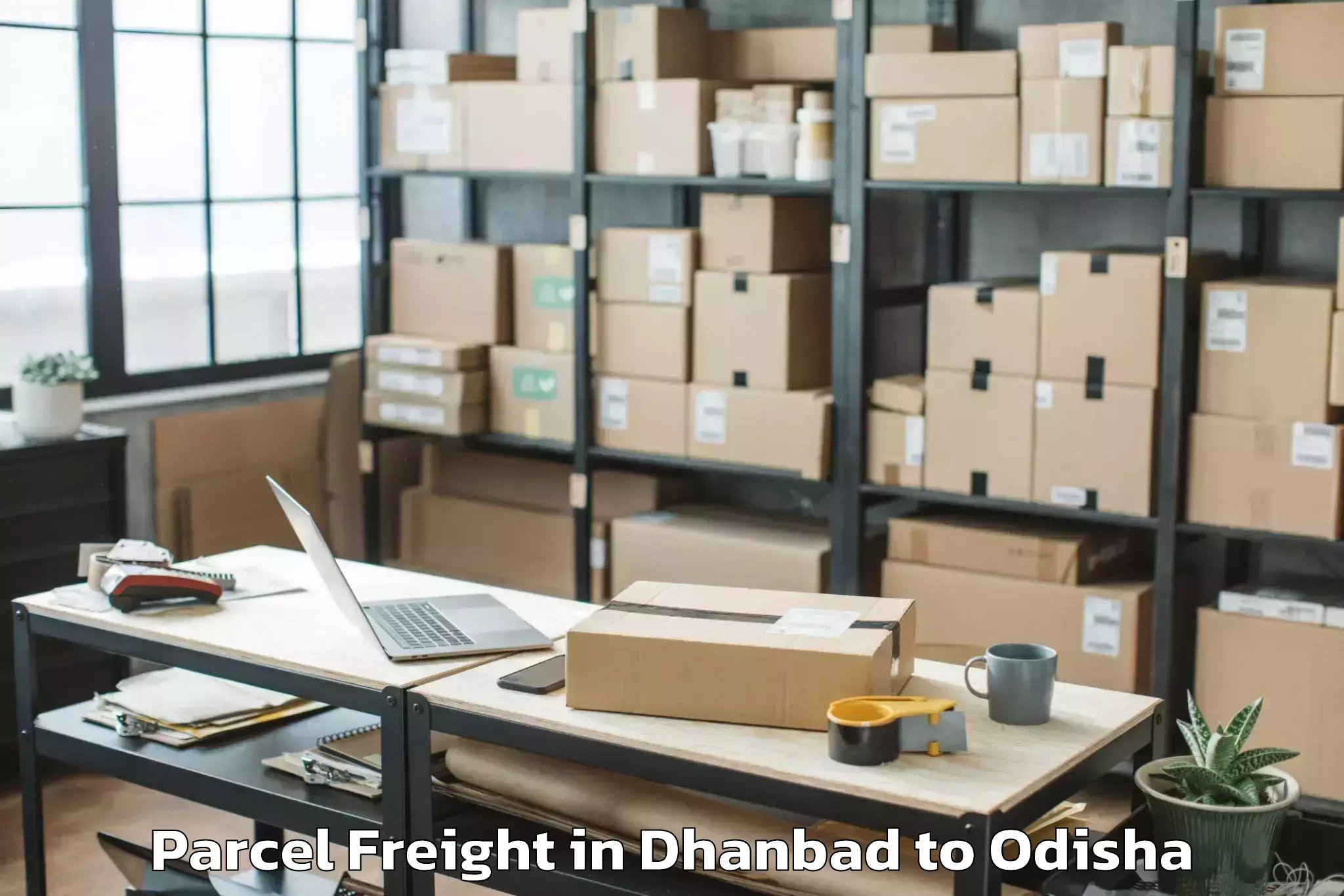 Book Dhanbad to Phiringia Parcel Freight Online